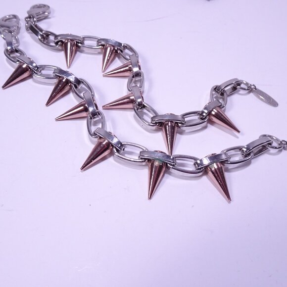 Joomi Lim Single Row Spike Bracelet NWOT 158 Silver Rose Gold - Picture 8 of 13
